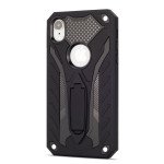 Wholesale iPhone Xr 6.1in Armor Knight Kickstand Hybrid Case (Black)